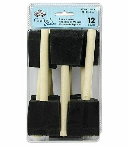 Lot de 12 pinceaux en mousse de 5,1 cm - Pour peinture, teinture, éponge