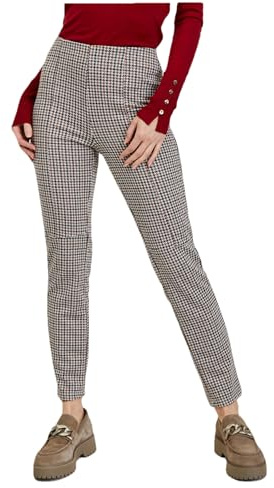 ORSAY Beige Karierte Damenhose Slim Fit Hosen für Damen | Stilvolle Damenhosen | Bequemer Modetrends | Vielseitige Kollektion | Business Casual | Moderne Schnitte