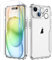 ORETECH Cover per iPhone 15, Custodia iPhone 15(6.1 Pollici), 2 Pezzi Pellicola Protettiva in Vetro Temperato & 1 Pellicola Fotocamera Antiurto Ultra Sottile Hard PC Silicone Cover - Trasparente