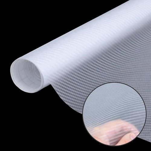 Lypumso Enveloppes en vinyle 3D en fibre de carbone transparente, autocollants en vinyle auto-adhésifs pour voitures et motos DIY, films en vinyle pour l'intérieur et l'extérieur de véhicules avec