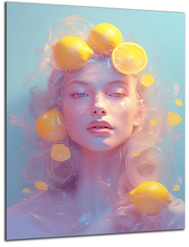 Munera Design - Bild 40x60 - Abstrakt Frau Zitronen - Wand-Bilder Küche Ess-Zimmer