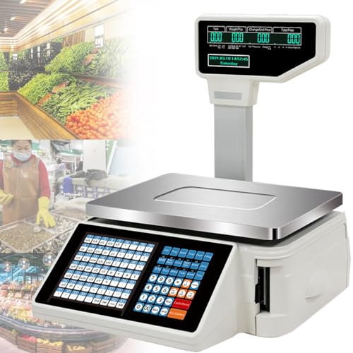 Preisrechnende Waage Waage mit integriertem Drucker, Turmstangenanzeige, Registrierkasse, Etikettendruckwaage Stangenanzeige,Handelskasse