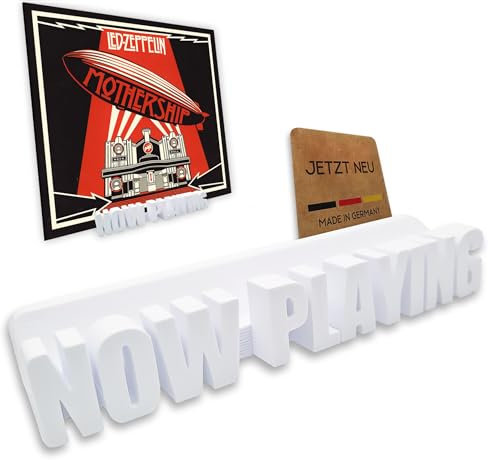 GRIPBLOCKS Schallplattenhalter Now Playing, Wandhalterung Schallplattenregal, Vinyl LP Album wandmontiert zum Aufstellen von Schallplatten-Cover (Weiß)