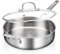 YEKSUM Stainless Steel Saute Pan, Tri-Ply Saute Pan 5QT, 12 Inch Deep Frying Pan with lids, Compatible with All Cooktops Up to 650℉, 3-layer Large Skillet with Stay Cool Handle, Induction Pan, Durable