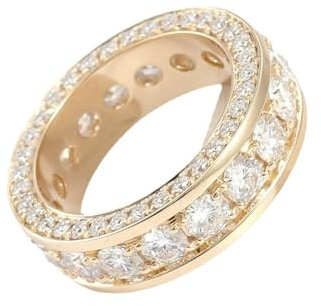 AMDXD Ring Gelbgold Au585 14K, Klassiker Bohrer Stein Hochzeitsband mit Moissanit Oval Form, Herren Freundschaftsringe Bandringe 585 Gold Echt Gold Schmuck