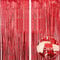 chenqi 2pcs 3.2ft x 6.5ft Foil Fringe Curtain Door Curtains, Metallic Tinsel Curtains Streamers for Birthday Graduation Wedding Engagement Bridal Shower Bachelorette Holiday Party Decoration (Red)