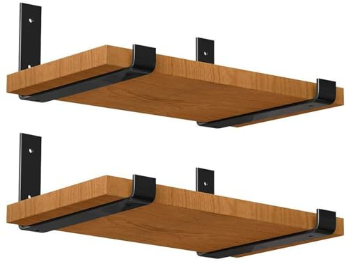 ToKinCen Black Shelf Bracket, 4PCS 6 Inch Heavy Duty Shelf Brackets Industrial Shelf Bracket L Shape Right Angle Corner Bracket for Wall Mounted Shelve with Matching Screw and Anchors