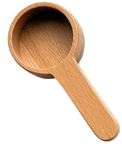 Holz Kaffeedosierlöffel Set, Pulverlöffel Aus Dunkelem Walnussholz und Buche, Café Messlöffel, Kaffeelöffel Portionierer Für Gemahlene Bohnen, Espressokaffee Und Kräutertee (Buchenholz, 20ml)