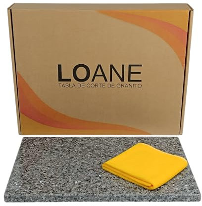 LOANE - Tabla Cortar Cocina - Tabla Para Reposteria, Tabla De Cortar Cocina, Tablas De Cocina, Cutting Board, Tabla Para Amasar, Protector Encimera, Material Granito (Gris)