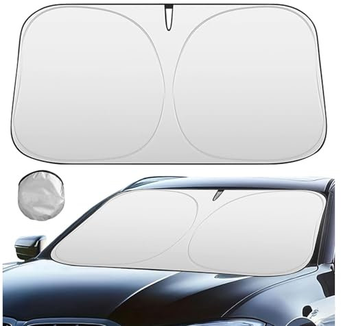 DMYASVTFB Parasol Coche Delantero para VW Golf VII 7|Golf 7 GTE/Golf GTD 2011-2020, Visera Solar Interior Plegable Térmico Protección UV Accesorios Coche,Silver