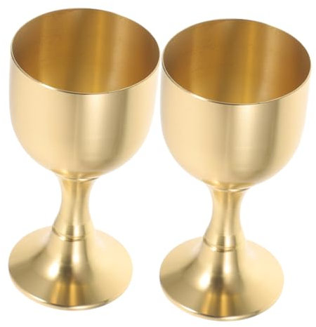 Cabilock Calice in Ottone Elegante Calice Vintage per Uso Religioso E Cerimoniale