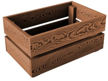 Lermowood Holzkisten Box0421 25 x 40 x 19cm Eiche | Dekokisten aus Holz Massive Holzkiste Regalkiste Weinkiste