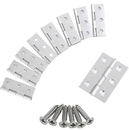 Bisagras Plegables de Acero Inoxidable - Bisagras Pequeñas Bisagras Puertas Madera 20 PCS con 120 Tornillos Bisagra Puerta con Destornillador para Puertas,Cajones, Madera Cajas de Joyeros(plateado)