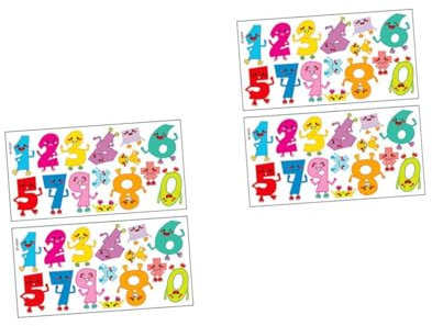 JOINPAYA 4sätze Dekorative Wandaufkleber Für Kinderzimmer Selbstklebende Cartoon-zahlen Wandsticker Individuellen Raumgestaltung