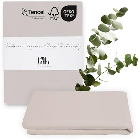 LAH 100% Tencel Lyocell Spannbettlaken, luxuriöses tiefes Spannbetttuch aus umweltfreundlichem Tencel, Hypoallergen, in Weiß Grau Petrol für King Size Doppelbetten Einzelbett (Grau, 90x200 cm)