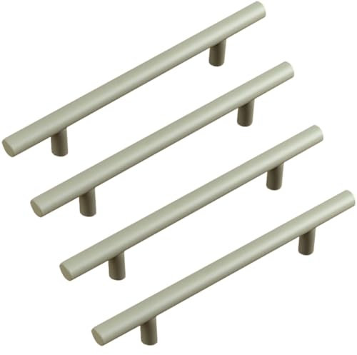 ZESLIV 4 stk T Stangengriff Grüne Möbelgriffe Türgriffe Bohrlochabstand 76mm, Griffe für Kinderzimmer, Küchenschrank, Schublade und Kommode