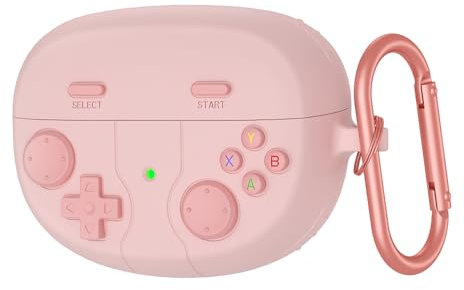 JZ Wireless and Wired Charging Classic Game Player Design Case for Bose Ultra Open Earbuds Case Cover 2024 - Eco-Friendly Silicone Protective Cover with Keychain -Pink