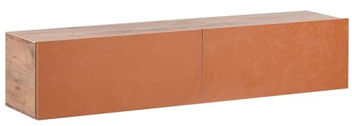 Beliani Mobile porta TV minimalista a parete unità multimediale scaffale portaoggetti rosso 140 cm