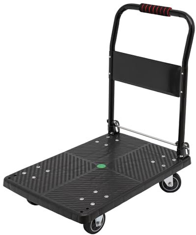 Rollwagen Carry Transportwagen klappbar Lenkbarer Transporthilfe 48 * 72 * 85cm Plattformwagen Trolley-Wagen mit Antirutsch-Plattform bis 150kg Tragkraft