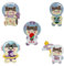 5 Pcs Cartoon Cats Embroidered Patches Iron On Patches Lovely Astronaut Decorative Patches Sewing Patches for Clothes