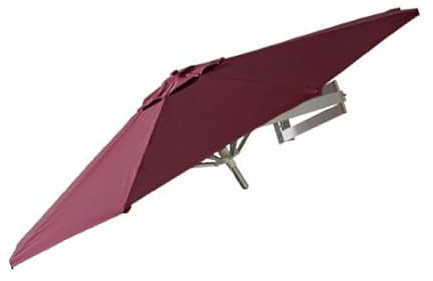 MYUYEE Freischwingender Terrassenschirm mit 8 Rippen für den Außenbereich Wasser- und Winddicht für den Gartentisch mit einfachem Klappaufbau Aluminiumrahmen,Rot - 250 cm