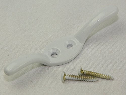 75mm x 15mm White Cleat Metal Curtain Hook - each