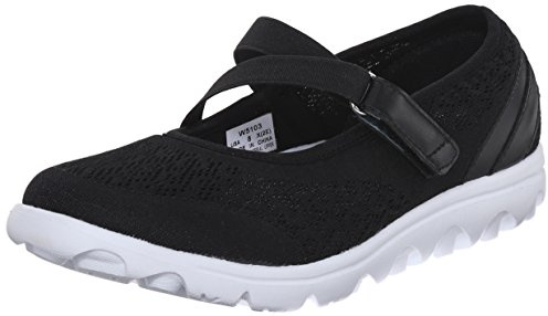 Propét Women's TravelActiv Mary Jane Style Lightweight Breathable Walking Shoes, Black, 8 Narrow