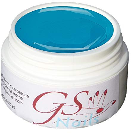 GS-Nails UV Farb-Gel für Nail-Art & Nagel-Design - 5 ml UV-härtendes Cover-Gel - Nail-Gel - selbstglättendes Nagel-Gel - Türkis 20 - A6