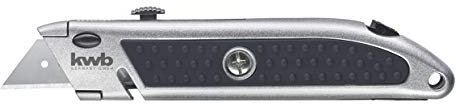 kwb Profi Messer mit Schnurschneider 013310 (4 Trapezklingen, Aufbewahrung im Griff, Metallgehäuse)