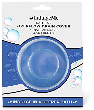 IndulgeMe Überlauf-Abfluss-Abdeckung, 10,2 cm, Kunststoff, Farblos, für die meisten Badewannen