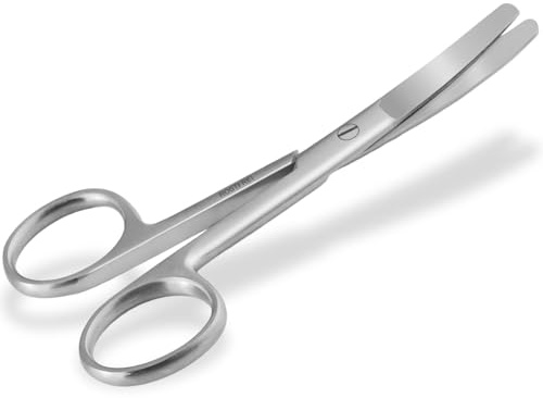 Bastelschere Edelstahl Papierschere abgerundet Mehrzweckschere 10,5 cm | Allzweckschere mit scharfer Schnittfläche für Basteln, Haushalt und Büro