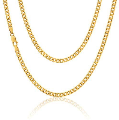 Alexander Castle 24 Solid 9ct Gold Chain Curb Chain Necklace - 2mm - Yellow Gold Necklace for Women & Men with Jewellery Gift Box