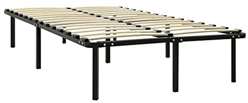 vidaXL Bettgestell Metallbett Bett Schlafzimmerbett Doppelbett Schlafzimmermöbel Ehebett Bettrahmen Lattenrost Schwarz Metall 160x200cm