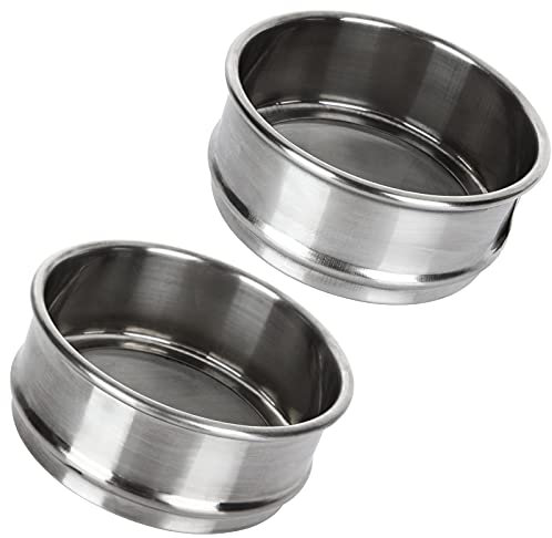 2 PCS 304 Stainless Steel Test Sieves, 200 Mesh 0.075mm + #80 Mesh 0.2mm Aperture Lab Standard Test Sieve, φ10cm/4”Dia Economy Test Sieve for Industrial Laboratory