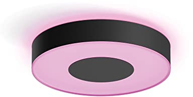 Philips Hue White & Color Ambiance Infuse Deckenleuchte M schwarz 2100lm, dimmbar, 16 Mio. Farben, steuerbar via App, kompatibel mit Amazon Alexa (Echo, Echo Dot)