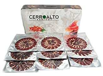 CERROALTO | Teller 100% Cebo-Schinken iberischer Rasse (mit Messer geschnitten) 100 gr (5 Umschläge)