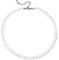 U7 Perlenkette Damen Choker Collier Süßwasser-Zuchtperlen Weiß Halskette Elegante Perlenkette Charm 40+5cm Schlüsselbein Kette Necklace Modeschmuck Accessoire für Hochzeit Verlobung 04: Weiß-40cm