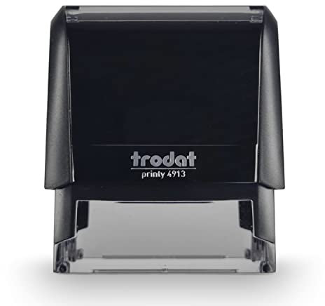 Betriebsausstattung24® Wunsch-Textplatte inkl. Automatik Stempel | Abdruckfläche: 58,0 x 22,0 mm bis zu 5 Zeilen | Selbstfärbend | Abdruckfarbe: schwarz | Material:Kunststoff