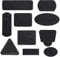 10Pcs Black Embroidered Patches, Iron on and Sew on Applique, Embroidery Badge Emblem, Clothing Repair and Decoration, Stickers for Clothes DIY Accessory (Black)