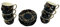 Bavary Designer Espressotassenset für 6 Personen Tassen Geschirr Tafel Set Mokkatassen 6X Tassen + 6X Untertasse aus Porzellan Schwarz-Gold Retro Style Kaffeegedeck
