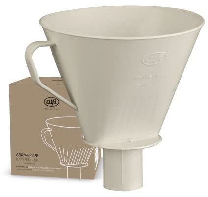 alfi AROMA PLUS, oatmeal beige, filtre à café en plastique pour papier filtre taille 4, passer le café filtre directement dans le pichet isotherme, lavable au lave-vaisselle, exempt de BPA