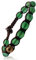 Samsara Tibetisch-buddhistisches Armband – Shamballa mit grünem Achat – Schnur aus gewachster Baumwolle, regolabile da 18,5 cm a 22,5 cm, Baumwolle, Grüner Achat