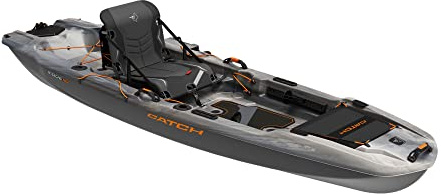 Pelican Catch Mode 110 Fishing Kayak - Premium Angler Kayak with Lawnchair seat, Granite - 10.5 Ft.