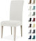 Ystyle Coprisedie con Schienale 4 Pezzi, Elasticizzato Copri Sedie Soggiorno Cucina, Universali Coprisedia Elasticizzati, Moderno Fodere per Sedie Antigraffio Gatto, Bianco