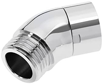 Create idea Handbrause Winkel Adapter G1/2 Duschanschluss 45 Grad Umwandlungsgelenk verchromt für die meisten gängigen Duschsysteme Silber