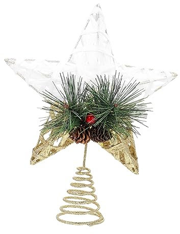 HOMSFOU Weihnachtsbaumspitze Stern Sternspitze Für Weihnachtsbaum Weihnachtsbaumschmuck Weihnachtsbaum Stern Topper Dekorationen Präsentieren Urlaub Baumstern Zubehör Berühmtheit Eisen
