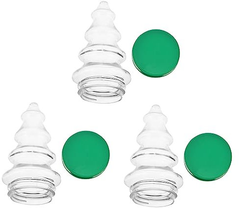 HOMSFOU 3pcs Candy Bottle Santa Deer Xmas Cookie Jars Glass Candy Jar Xmas Storage Bottle Christmas Treats Jar Glass Cookie Christmas-tree Tree Design Food Trinkets Pet Plastic