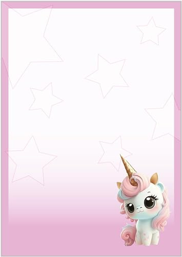 Briefpapier Einhorn DIN A4 - Papier Unicorn - 20 Blatt - Motiv Nr. 114 | 120g/m²