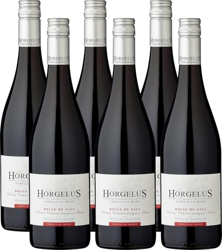 Horgelus Merlot-Tannat Côtes de Gascogne I.G.P. (6x 0,75l) - Vollmundiger, trockener Rotwein mit Aromen von roten Beeren und einer angenehmen Würze