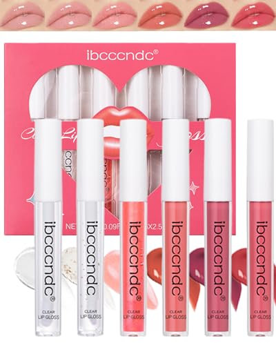 Lestpola Hydrating Lip Glow Oil-6 Colors Tinted Plumping Oil Gloss,Nourishing Clear Pink Red Shiny Reviver Care Oil,Long Lasting Non-sticky Transparent Toot Glaze,Makeup Gift for Women-Set 03#